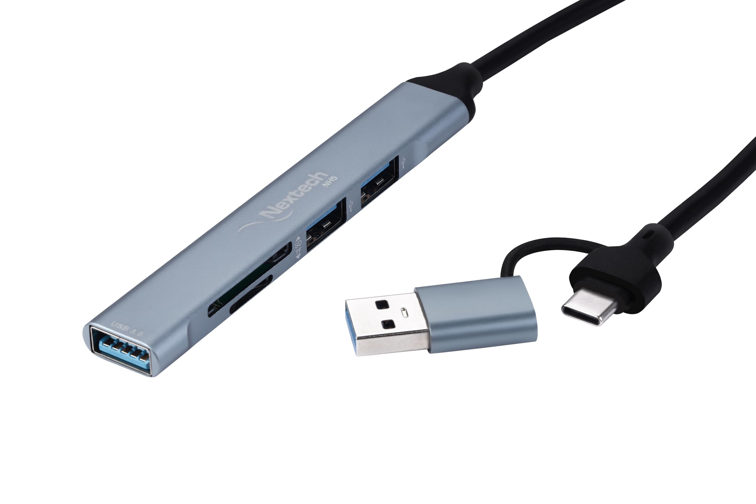 Nextech 5-in-2 USB-C & USB 3.0 Card Reader Hub – SD/MicroSD Card Reader + 3 USB Ports, USB-C Adapter for Laptop, MacBook, PC, Smartphone, and Tablet-image-43