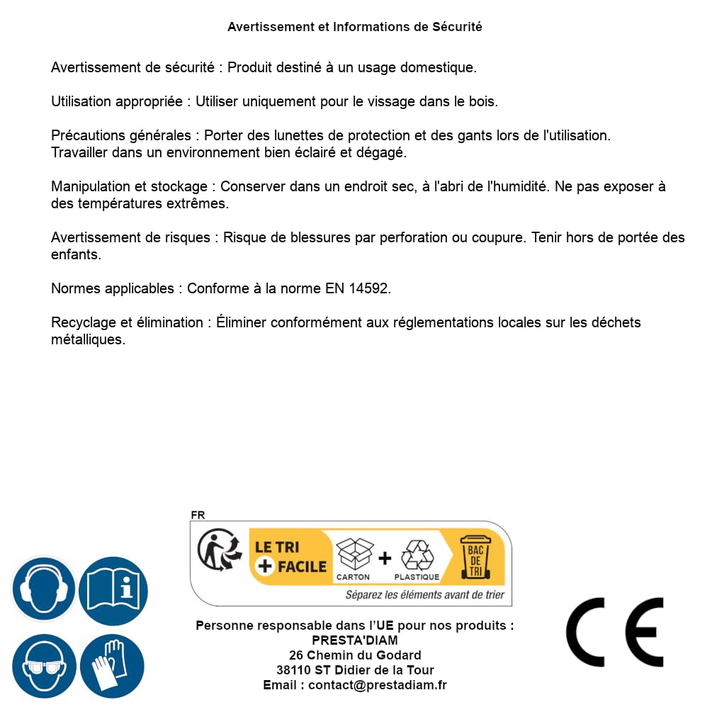 D-Work - Lote de 50 tornillos de madera con doble rosca (40 – 8 x 195 mm)