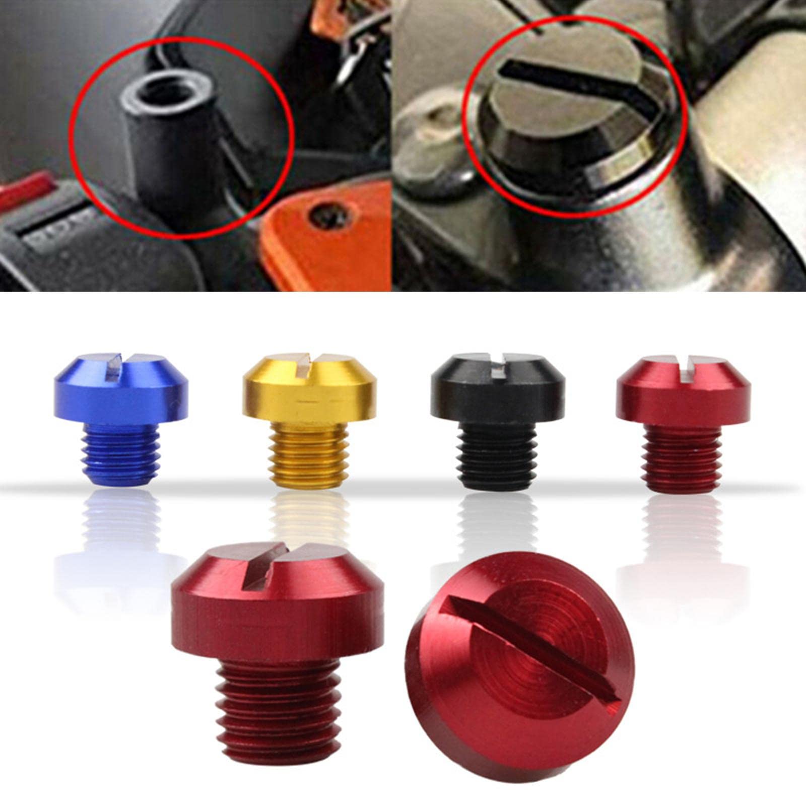 CALANDIS 2 Pcs M10x1.25 Rearview Mirrors Thread Hole Plug Screw Bolts Red Positive | Other Handlebars & Levers | Handlebars, Grips & Levers | Motorcycle Parts-image-6