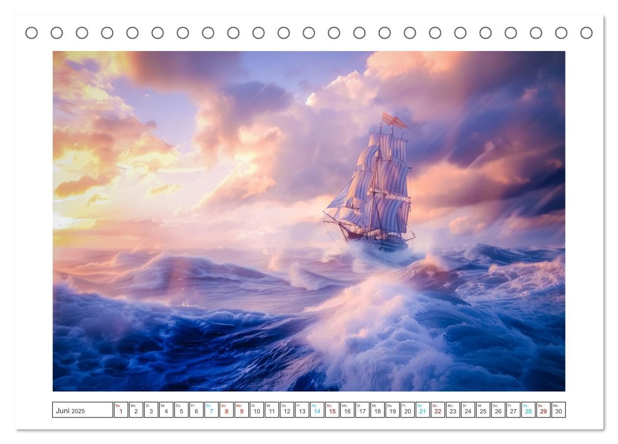 Wind und Wogen (Tischkalender 2025 DIN A5 quer), CALVENDO Monatskalender: Mit unseren erfahrenen Kapitänen und erstklassigen Crewmitgliedern führen ... Tagen der Seefahrt. (CALVENDO Mobilitaet)
