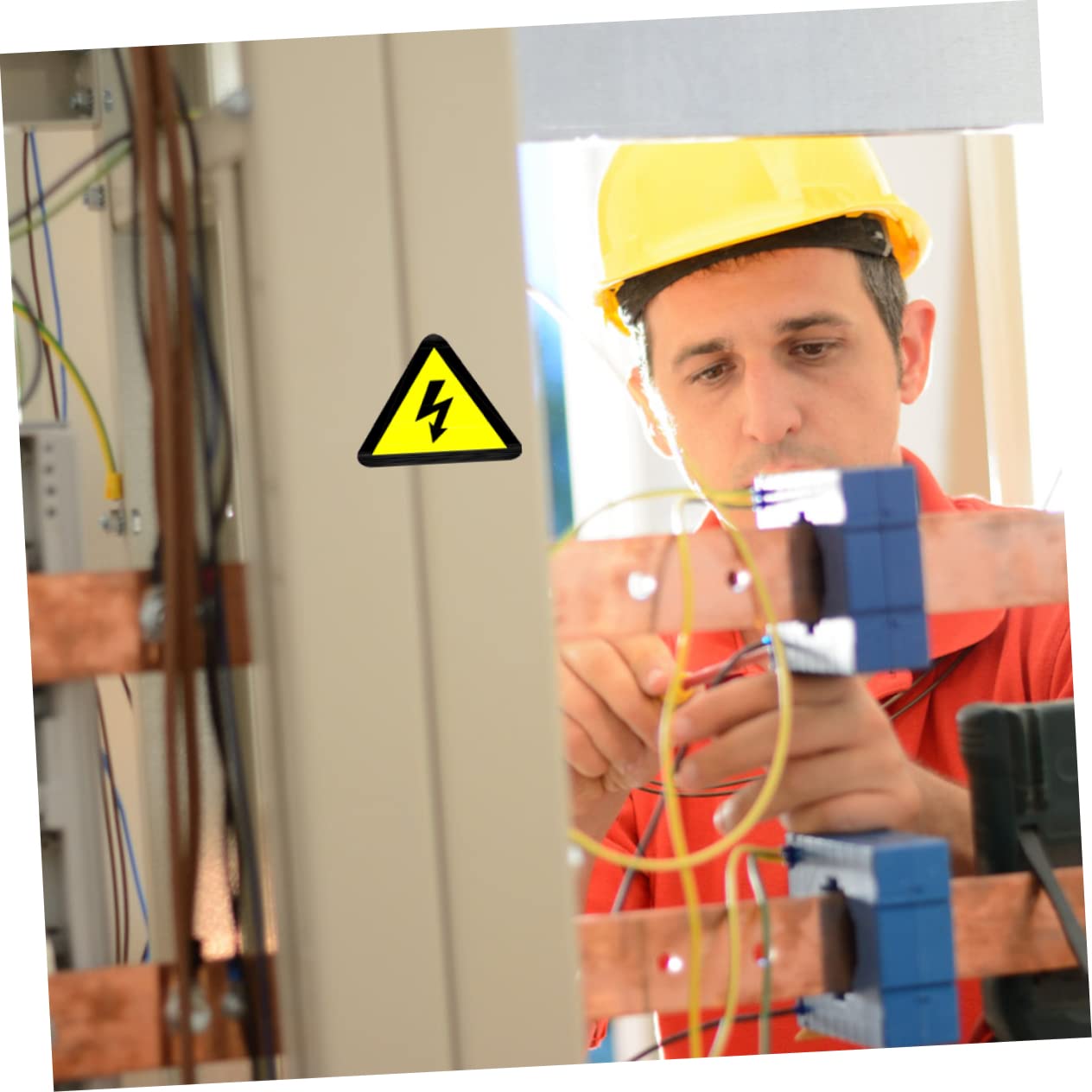 MAGICLULU Autocollants Adhésifs Jaunes D'avertissement Électrique Lot de 20 Sécurité et Prévention des Chocs pour pour Tableau Électrique Adaptés pour Maisons et Usines