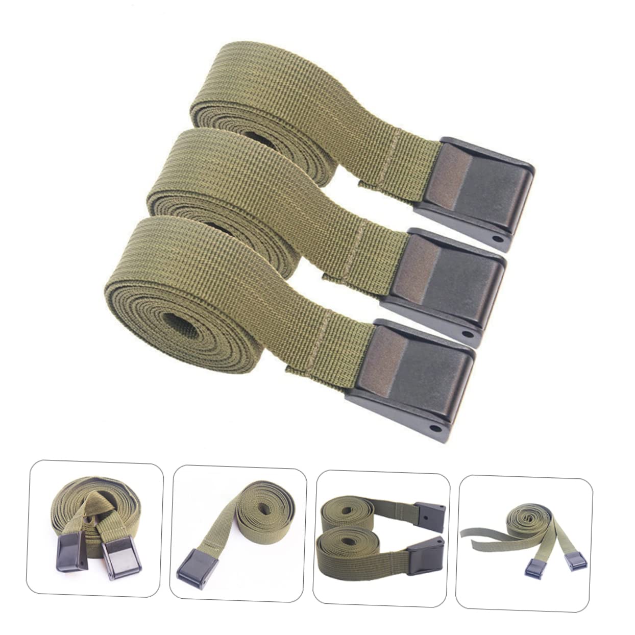 ULTECHNOVO 3pcs Cargo Tie Down Straps Cam Buckles Lashing Straps for Luggage and Tent Fixing Heavy-Duty Bag Fastening for Outdoor Activities