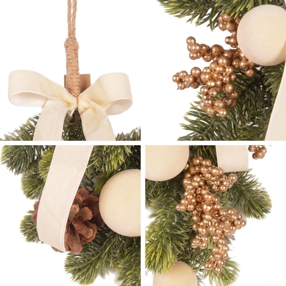 Künstlicher Weihnachtskranz 41cm Plastik Beeren für deko Künstlicher