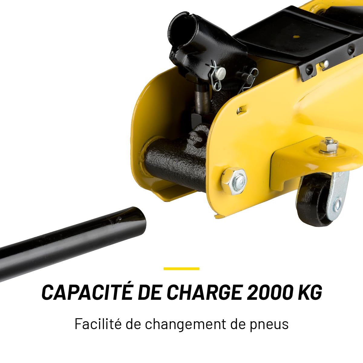 DUNLOP Cric Hydraulique - Cric Voiture Hydraulique Capacité de Levage 2 Tonnes - Crique Voiture - Crics de Levage Voiture 135-305 mm - Cric de Levage Hydraulique - Compact et avec roulettes