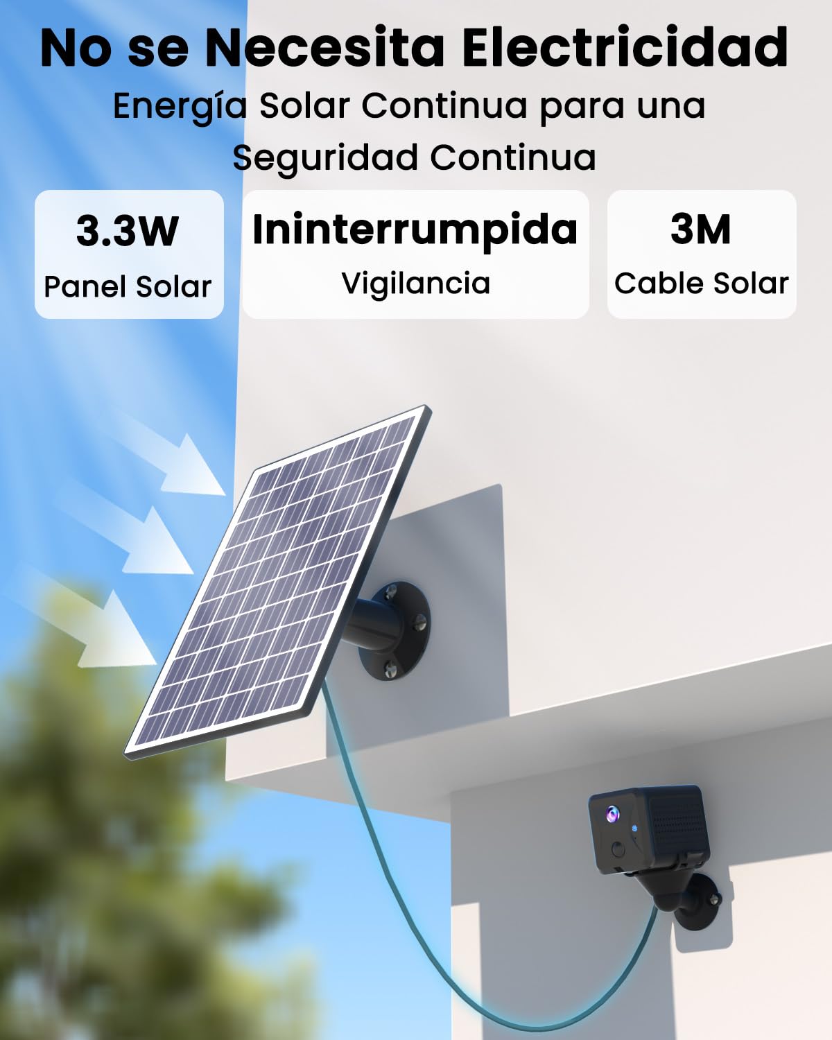 UCOCARE Mini Camara Vigilancia 4G Exterior Solar, Camara Solar 4G sin WiFi | 2K Videovigilancia sin Internet con Panel Solar 3W, Bateria 5200mAh, Detección de Movimiento AI, Visión 160°, Visión Nocturna