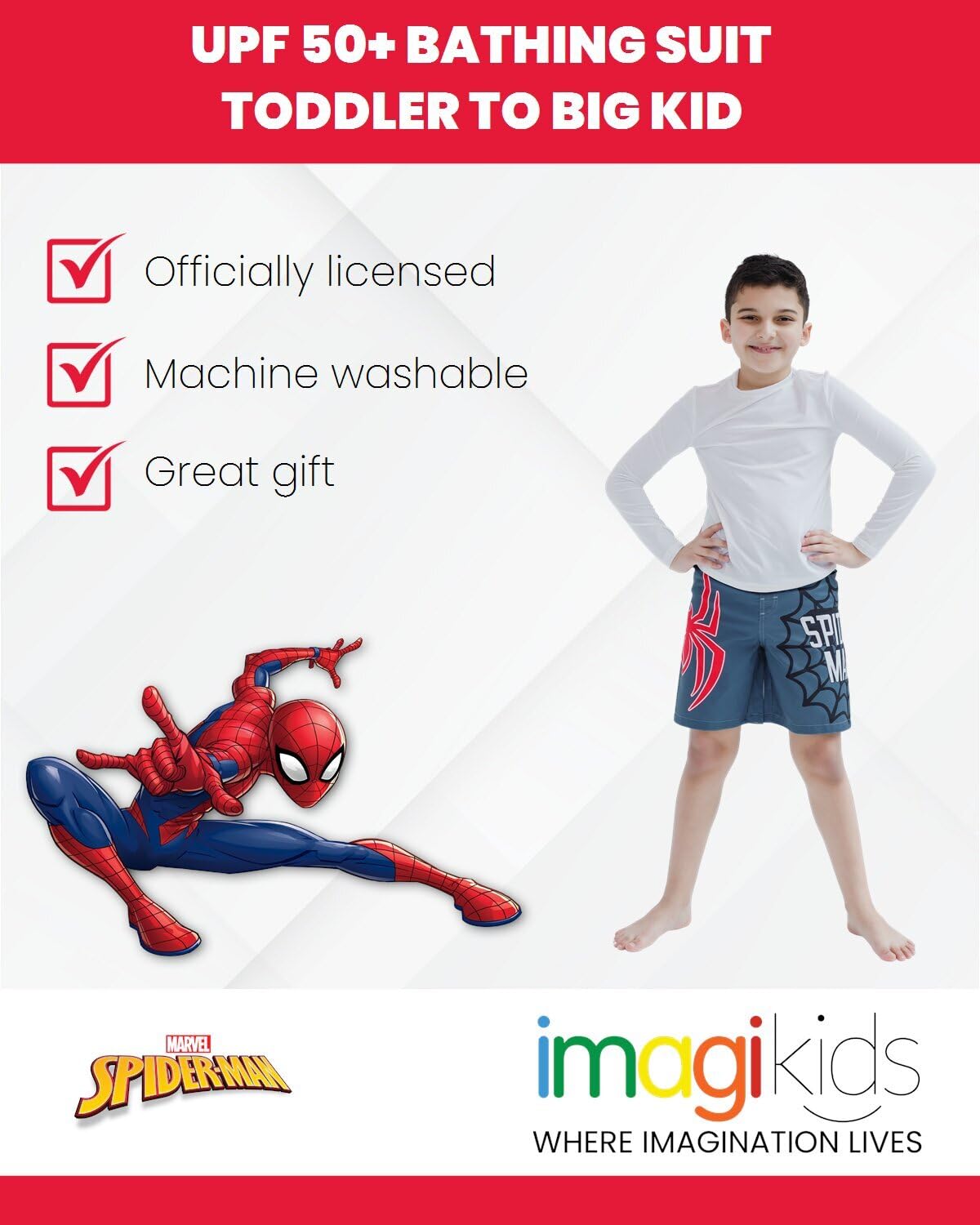 Marvel Avengers Spiderman Toddler Boys Swim