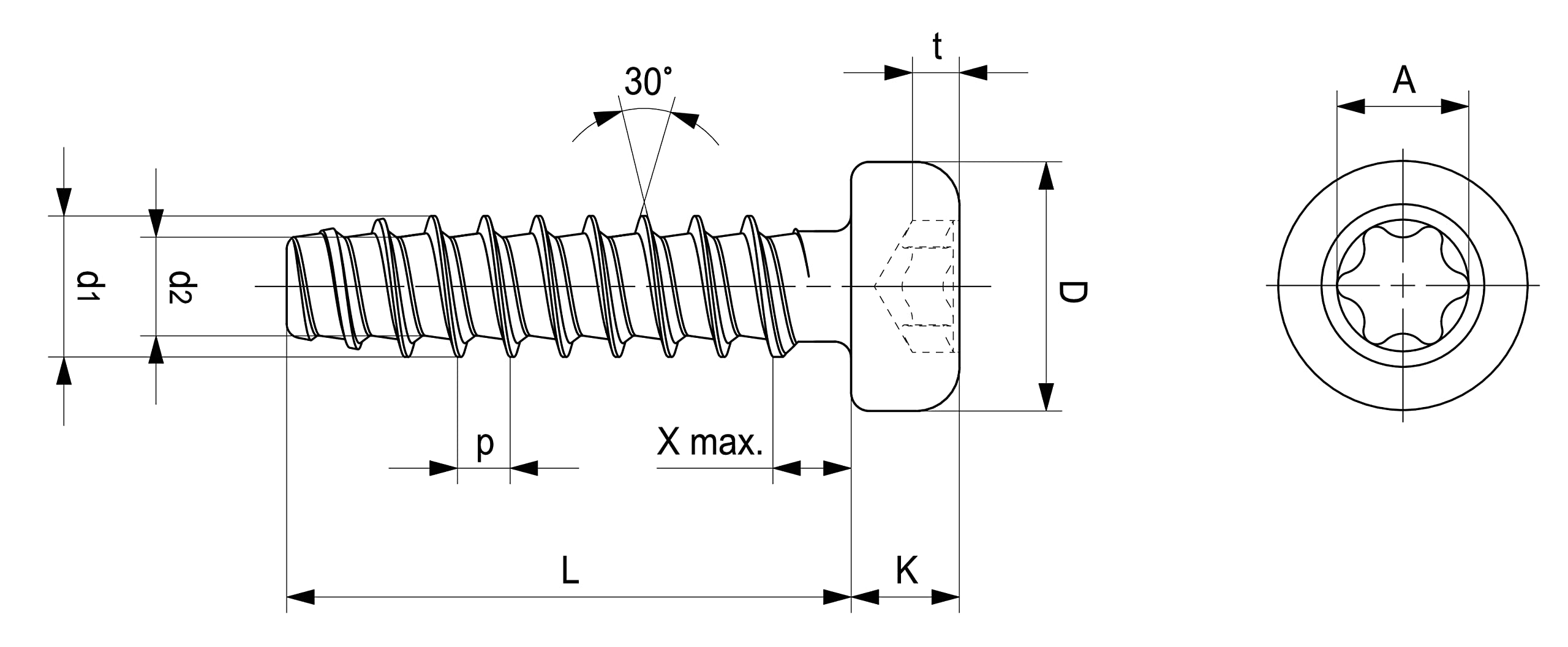 Schriever STSplus 1,2x5mm Stahl Thermoplast-Linsenzylinderkopfschraube KN6039, Anzahl:250 Stück