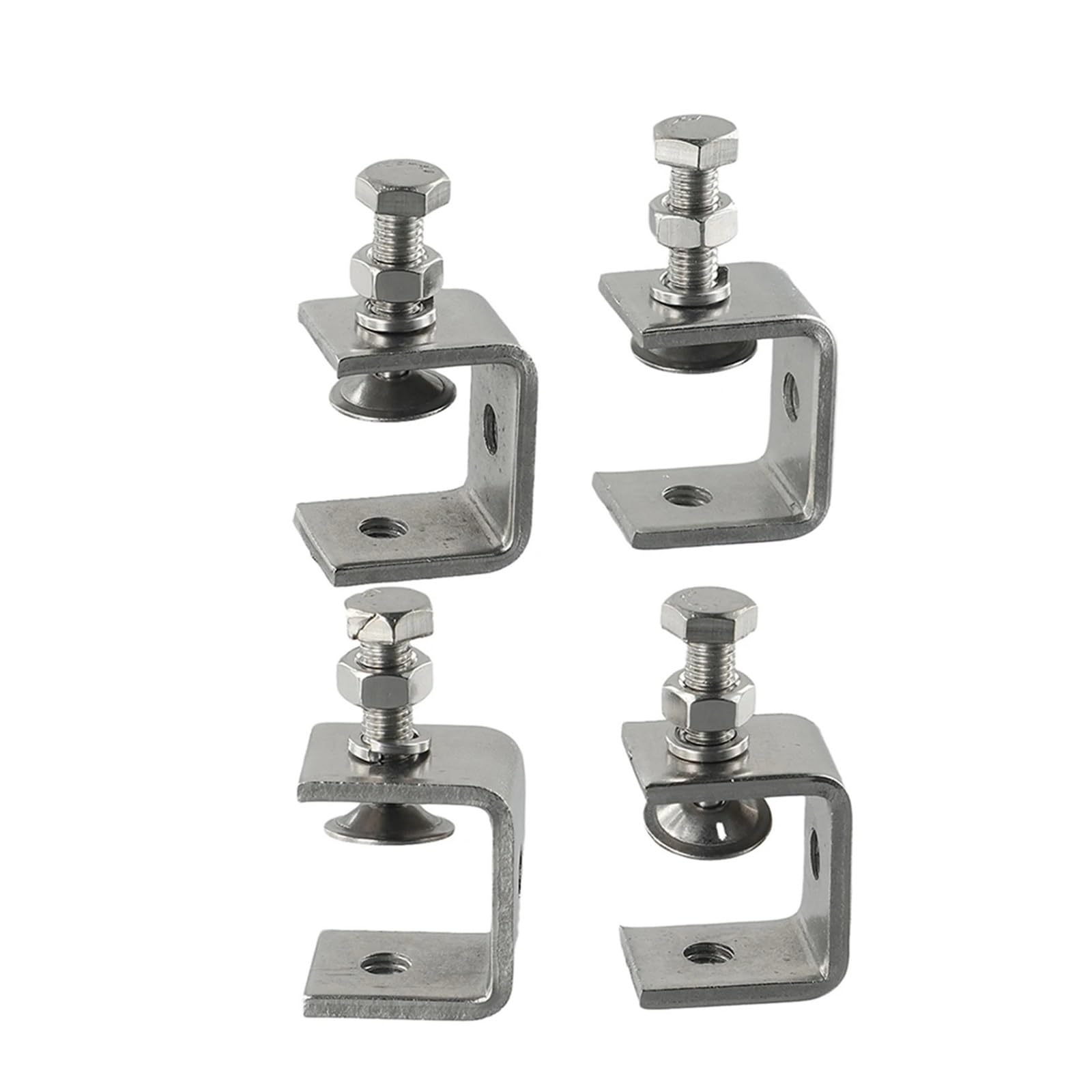 Abrazadera en C, Abrazadera de escritorio con abrazadera en C plateada de acero inoxidable, soporte ajustable de 16-25mm, 1/2/4 Uds.(4pcs)