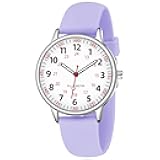 Nurse Watch for Women Waterproof Analog Silicone Watch with Second Hand Nursing Watch