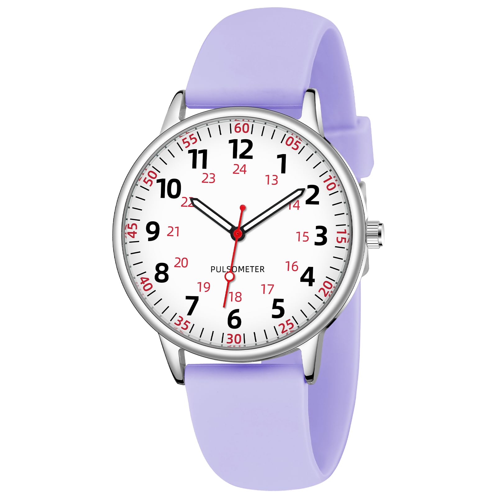 Nurse Watch for Women Waterproof Analog Silicone Watch with Second Hand Nursing Watch