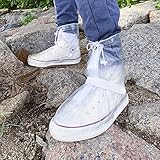 DJZSSXLW Rain Boot Waterproof Shoes Cover Women Men Kids Reusable Rubber Sole Overshoes Galoshes 1 Pair (Transparent,4XL)