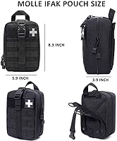 Vista 6 de Kit de Trauma Ifak, 74 Piezas de Suministros Tácticos de Primeros Auxilios Mejorados, Bolsa Molle Ifak Rip Away Suministros de Repuesto