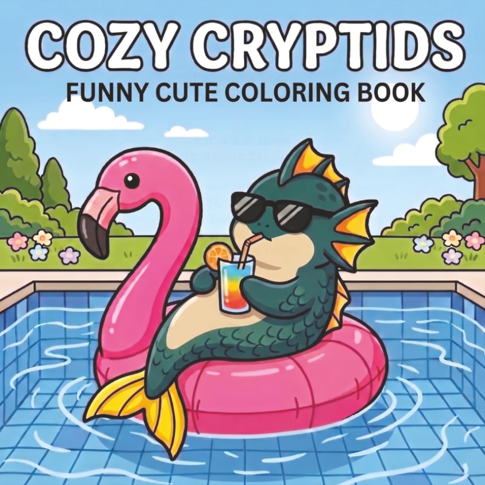 Cozy Cryptids Coloring Book: Bold and Easy Cute Magical Creatures and Kawaii Cryptids. +40 Unique Illustrations for Kids and Adults. Mothman, Yeti, Bigfoot, Whimsy Cryptid.