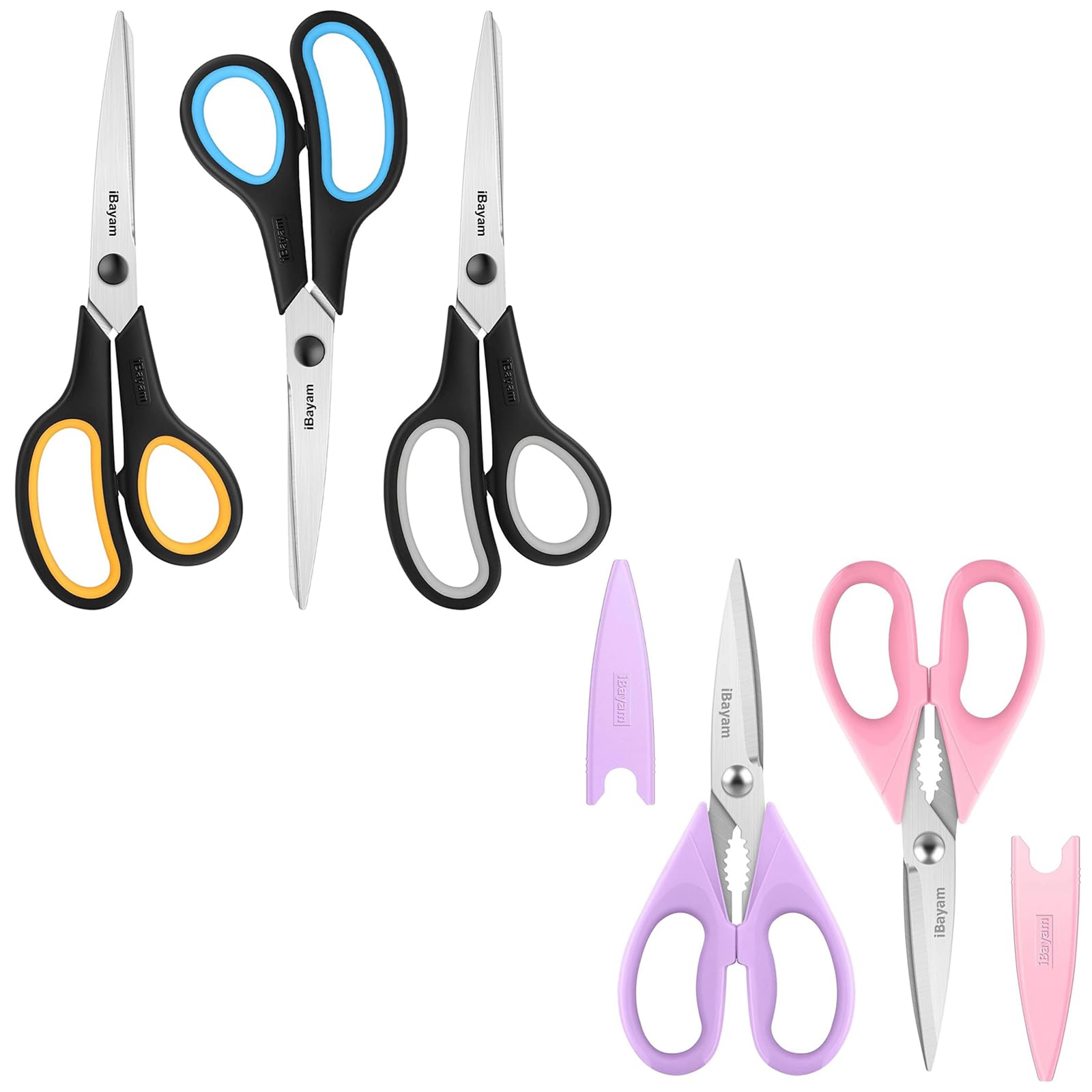 Kitchen Shears, iBayam Kitchen Scissors All Purpose Heavy Duty Meat Scissors Poultry Shears, Dishwasher Safe Food Cooking Scissors Stainless Steel Utility Scissor