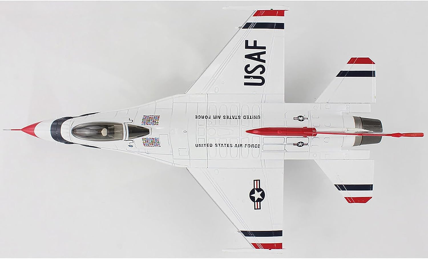 F-16C Fighting Falcon Fighter Aircraft Thunderbirds #1-6 Decals, Royal International Air Tattoo (2017) United States Air Force Air Power Series 1/72 Diecast Model by Hobby Master HA38039B