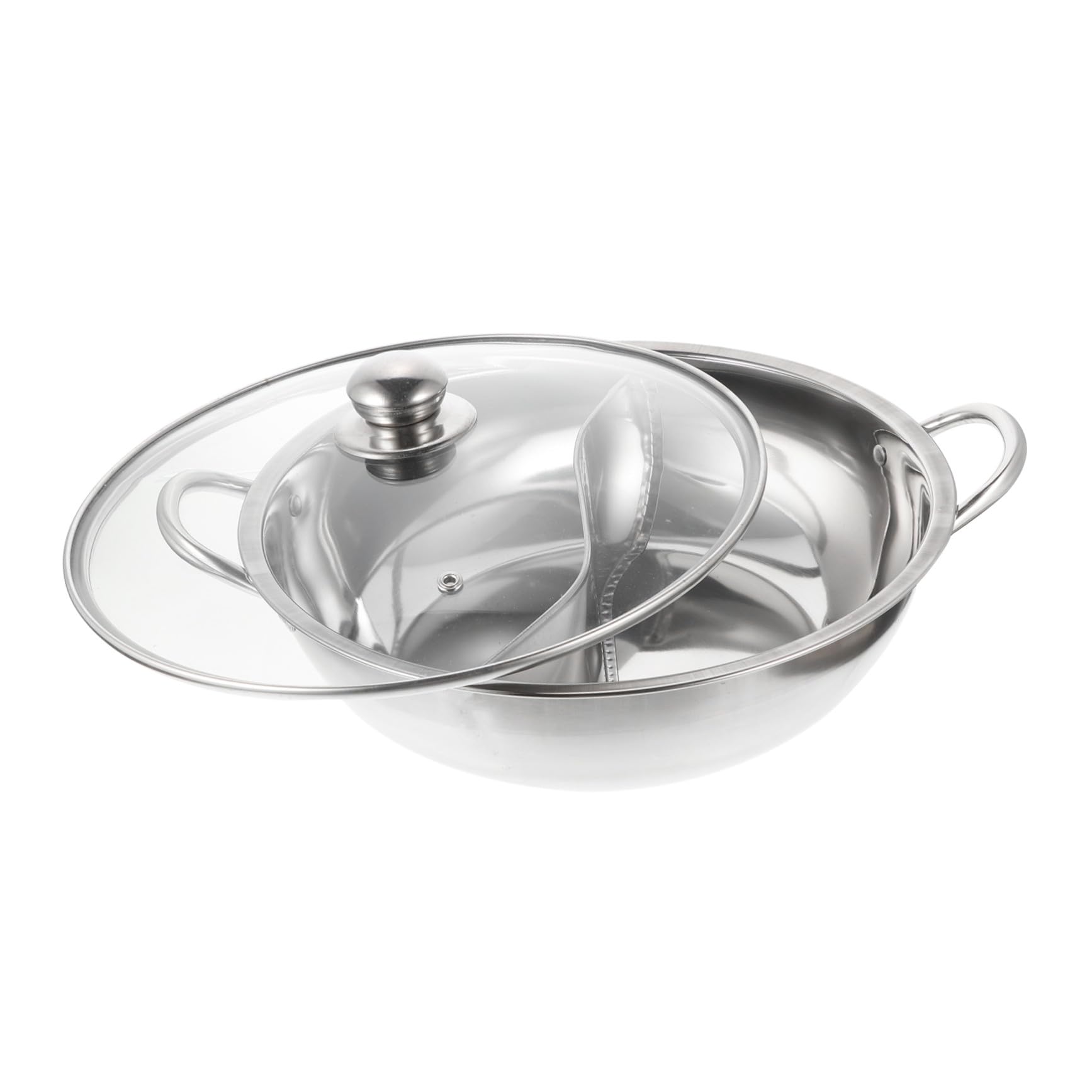 Marmite de cuisson séparée IMIKEYA en inox épais pour induction avec couvercle en verre