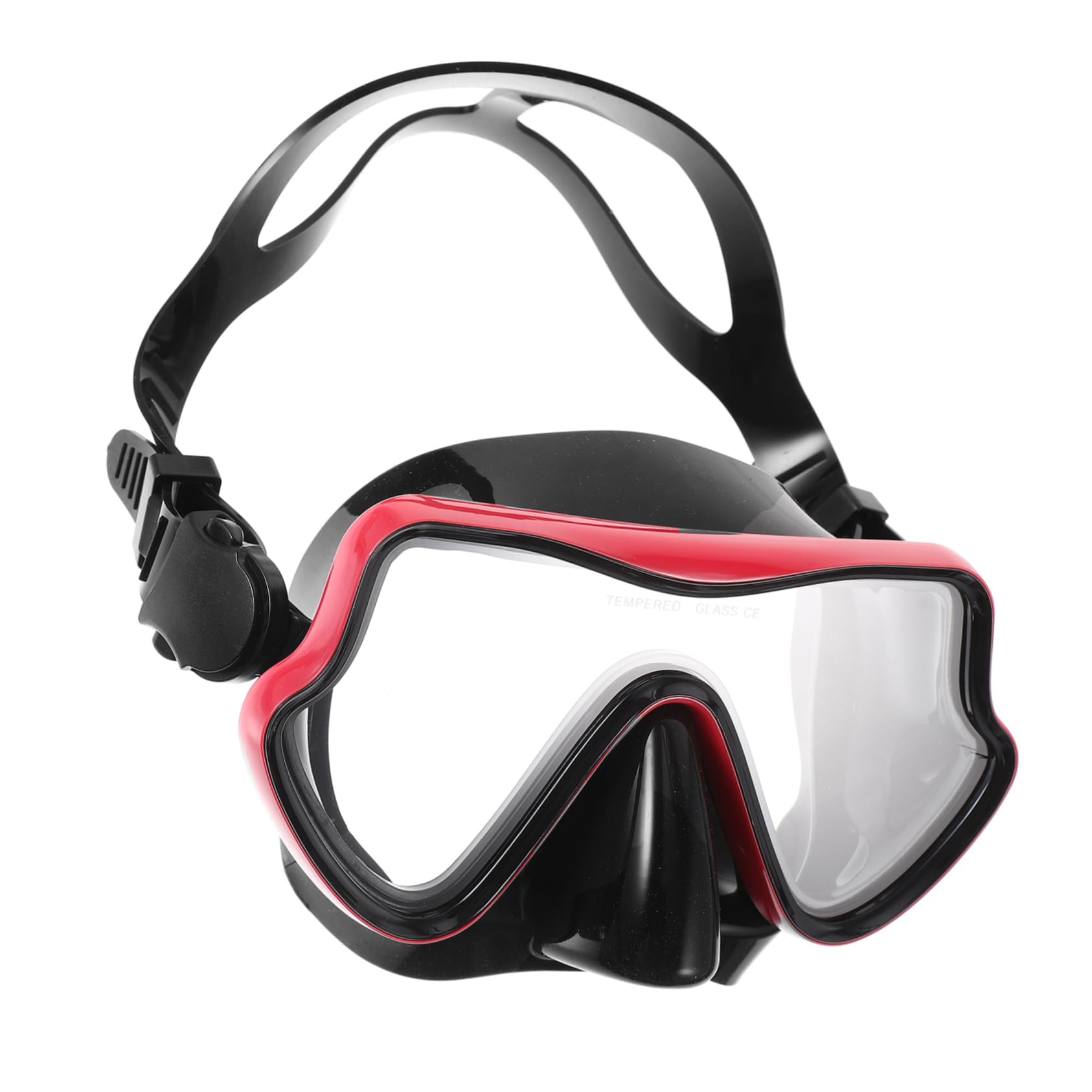 BRIGHTFUFU Snorkeling Mask Adult Snorkel Set Red Frame Black Lightweight and Sturdy Gear