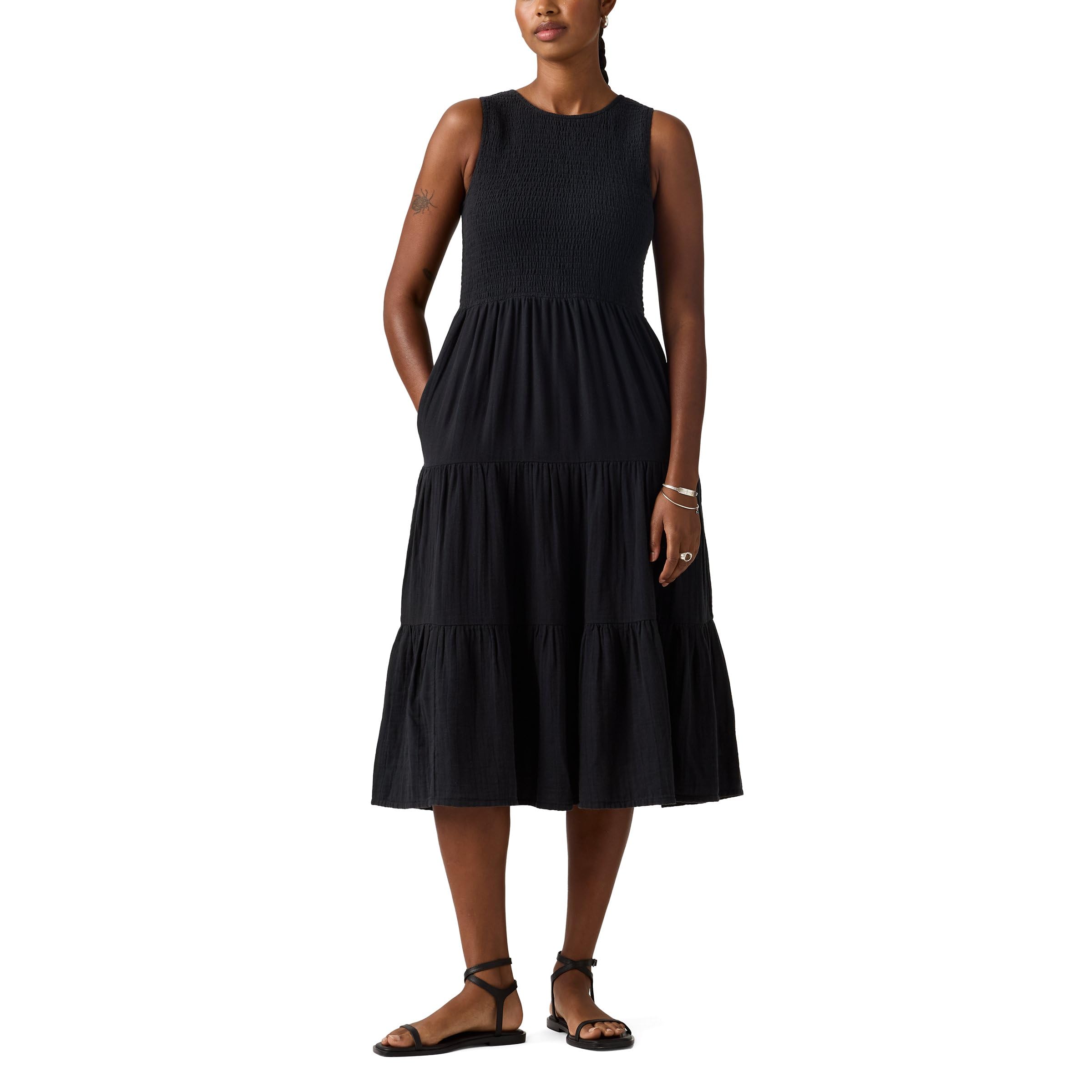 Levi's High Neck Smocked Dress (Pearl) Vestido Informal Mujer (Pack de 1)