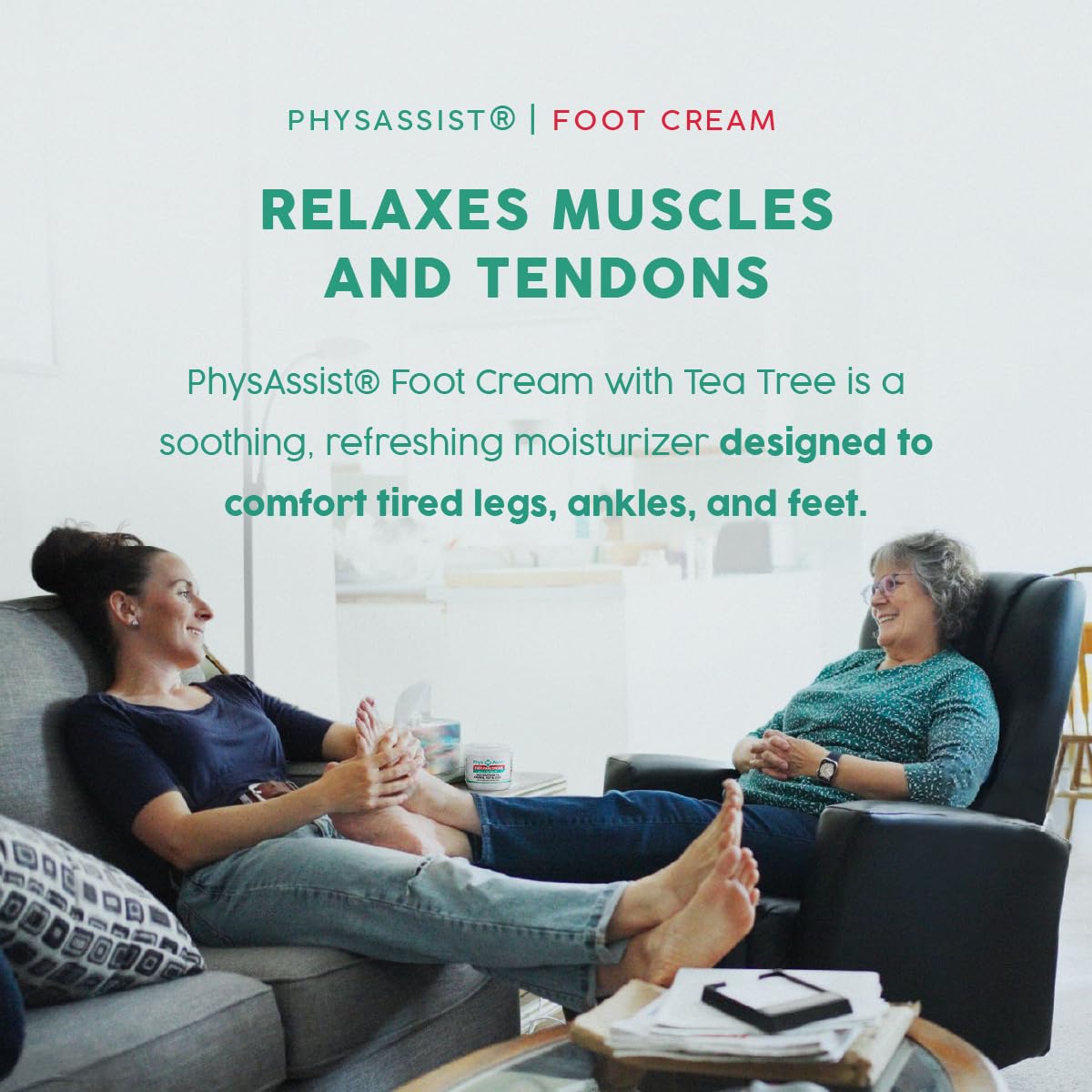 PhysAssist Tea Tree Foot Cream, Deep Hydrating 4 oz Jar