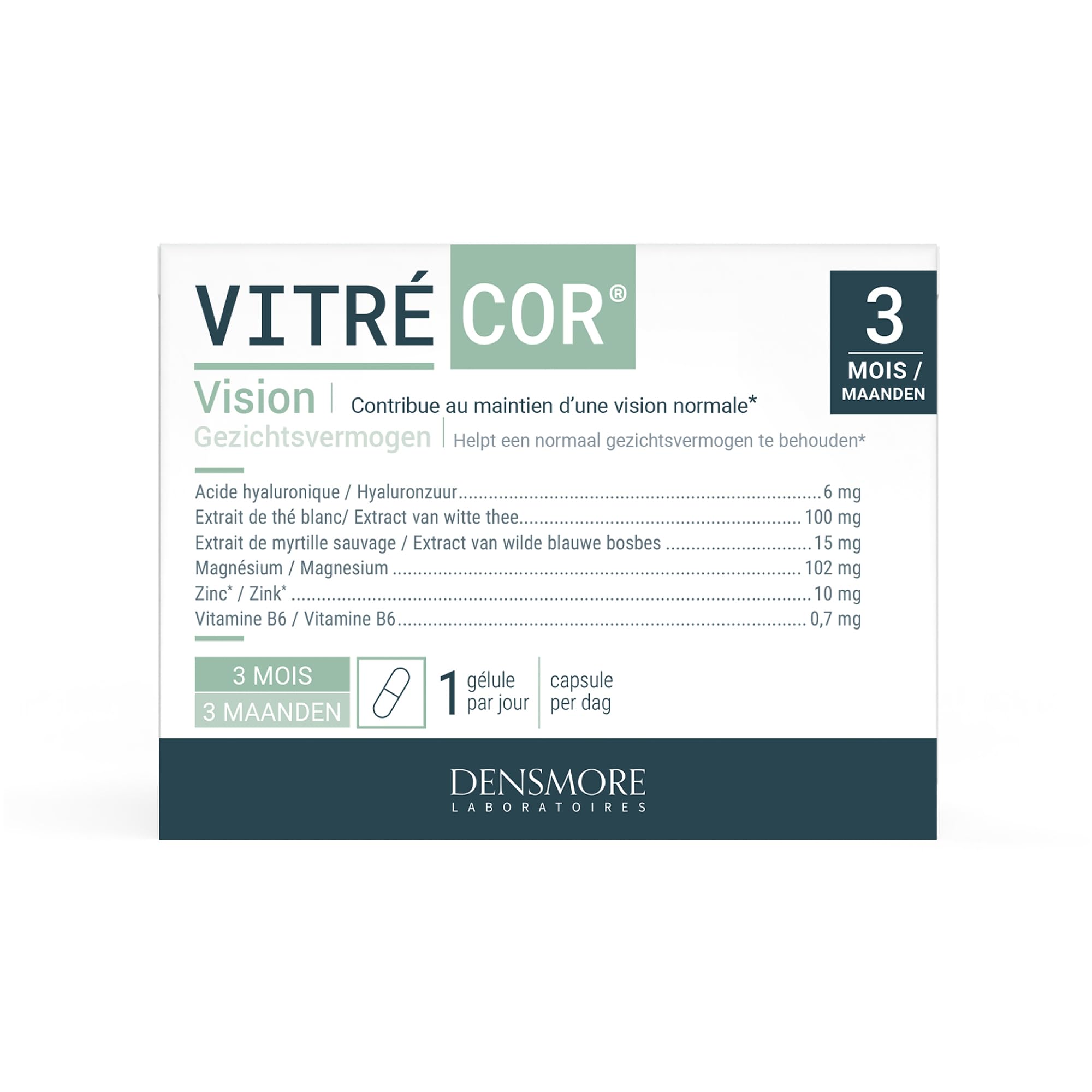 Densmore - VITRECOR Vision - Zinc, Magnésium - Confort visuel - Cure 3 mois | Am