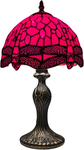 Tiffany Style Table Lamp 8 inches Handmade Multicolored Stained Glass Bedside UK [Energy Class A++]
