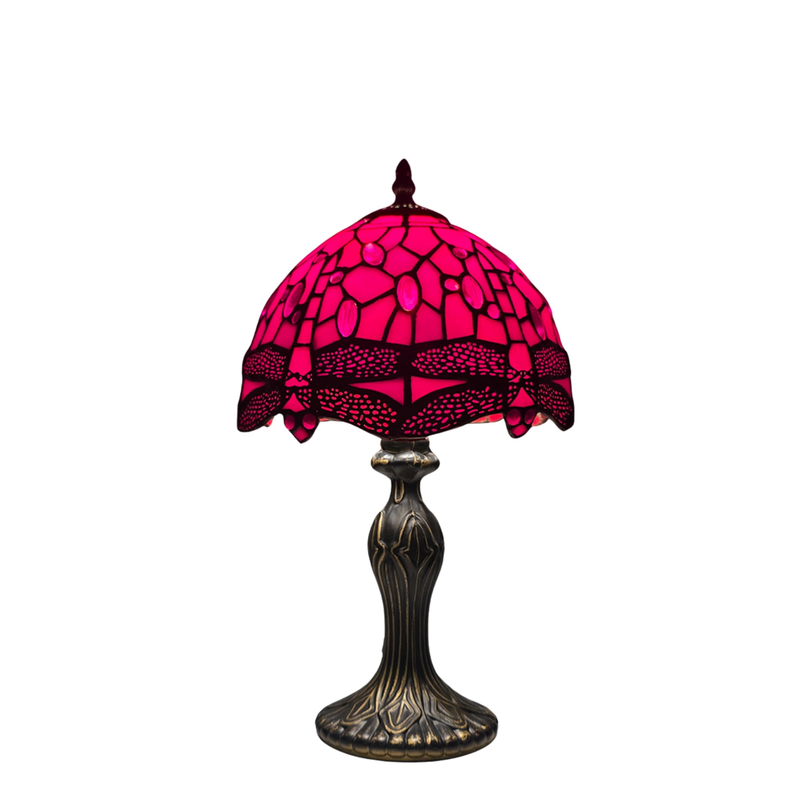 MaxSell Tiffany Style Table Lamp 8 inches Handmade Multicolored Stained Glass Bedside UK