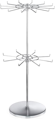 Polmart Soporte de exhibición giratorio de dos niveles ajustable y resistente