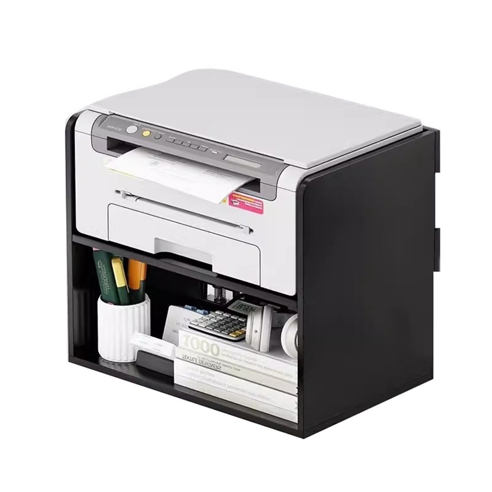 Double-Layer Printer Stand Desktop Organizer Shelf With MDF Shelves For