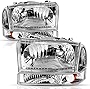 AUTOSAVER88 Headlight Assembly Compatible with 1999-2004 Ford F250 F350 F450 F550 Super Duty Chrome Housing Clear Lens w/Signal Lamps