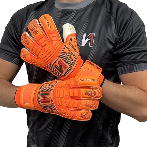 Miniatura 9 de ONEKEEPER Fusion Contact Pro - Guantes de portero negros de nivel profesional para adultos y jóvenes, guantes de portero de fútbol GK, látex de