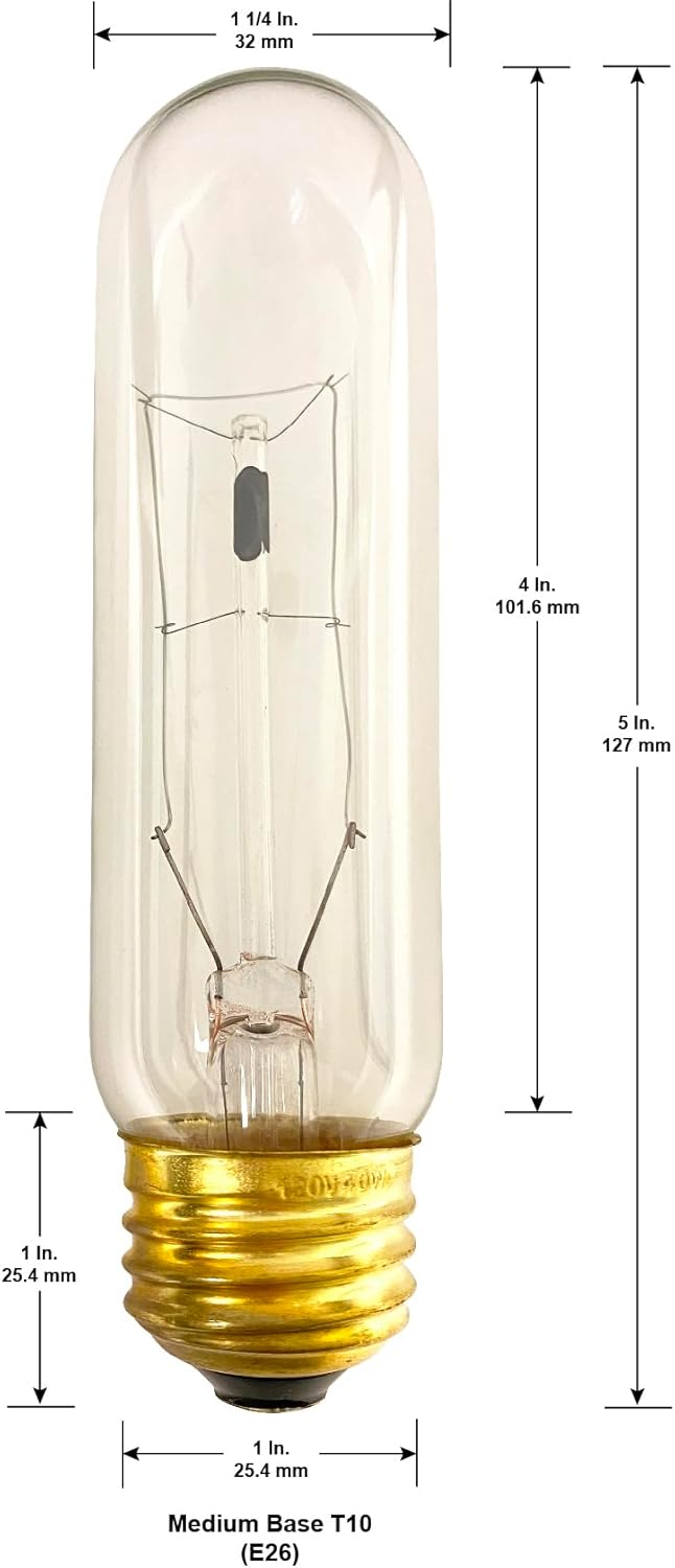 National Artcraft 40 Watt T6 Tubular Incandescent Light Bulb with Standard Edison (E26) Base