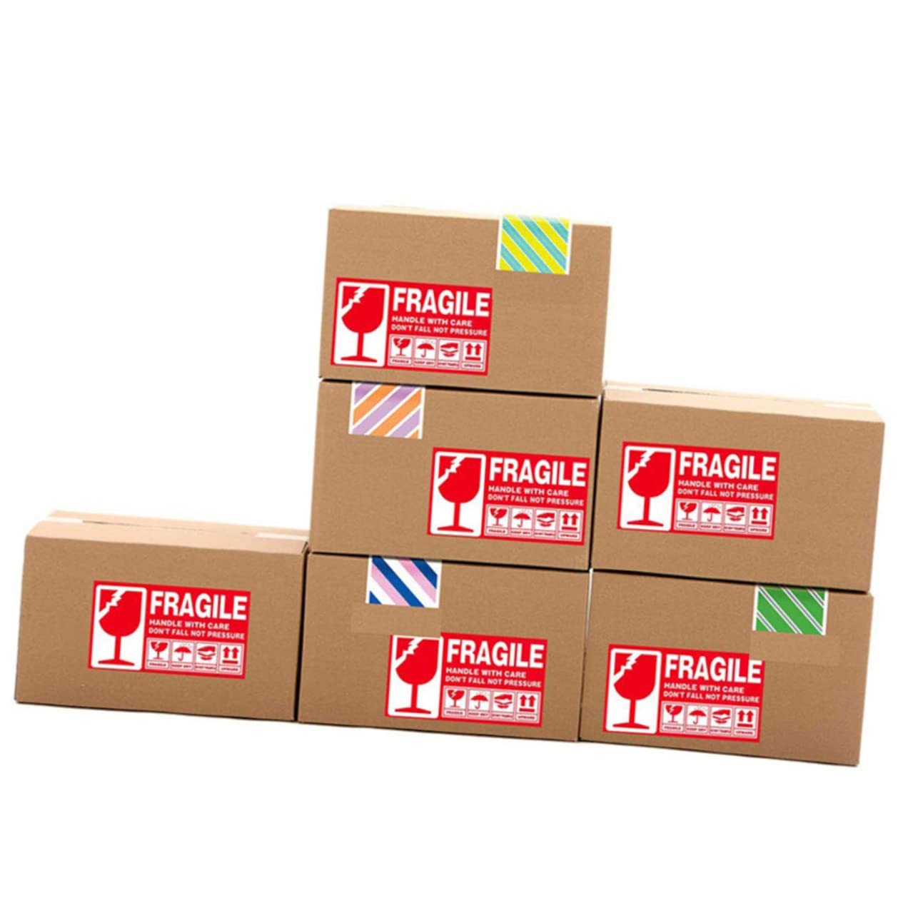 Etichette Fragile Rosse in Carta 300 Pezzi per Spedizione | Adesivo Forte, Design Leggero, per Trasloco e Imballaggio, Avviso Maneggiare con Cura