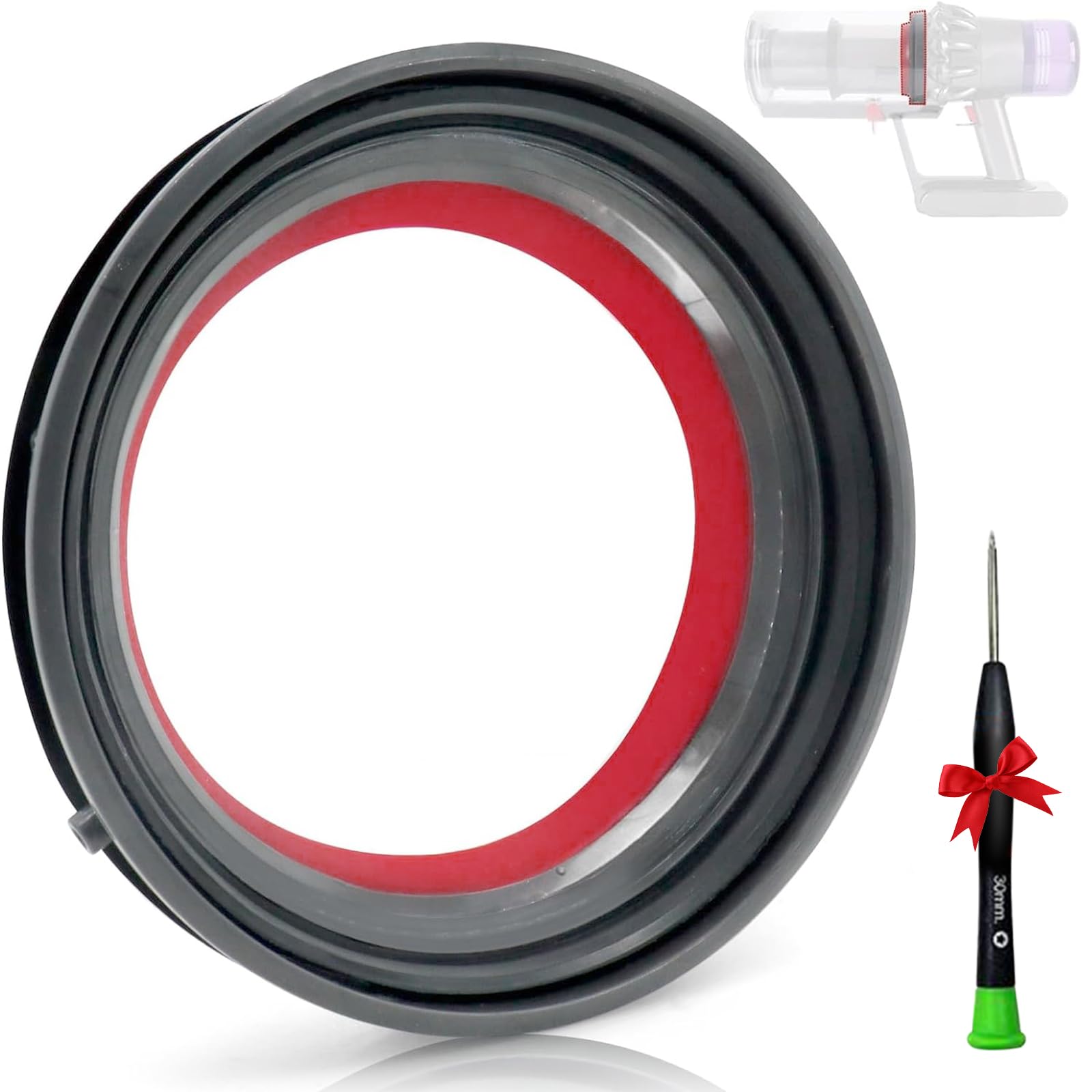 Wisfunlly Dust Bin Bucket Top Fixed Sealing Ring Compatible with Dyson V10 Vacuum Cleaner Dust Bucket/Dirt Cup Replacement Parts, Vacuum Cleaner Repair Accessories