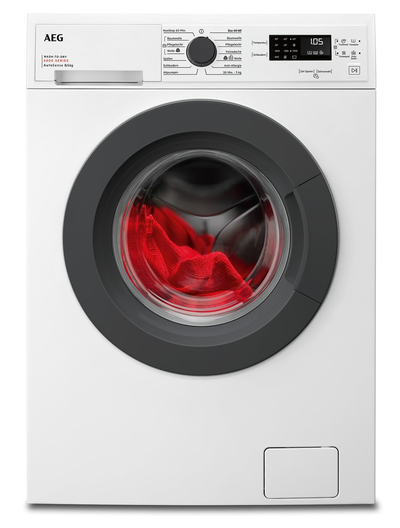 AEG Waschtrockner 8 kg Waschen / 4 kg Trocknen, Serie 6000, Wash-to-Dry, 1600 U/min – LWK6A50680