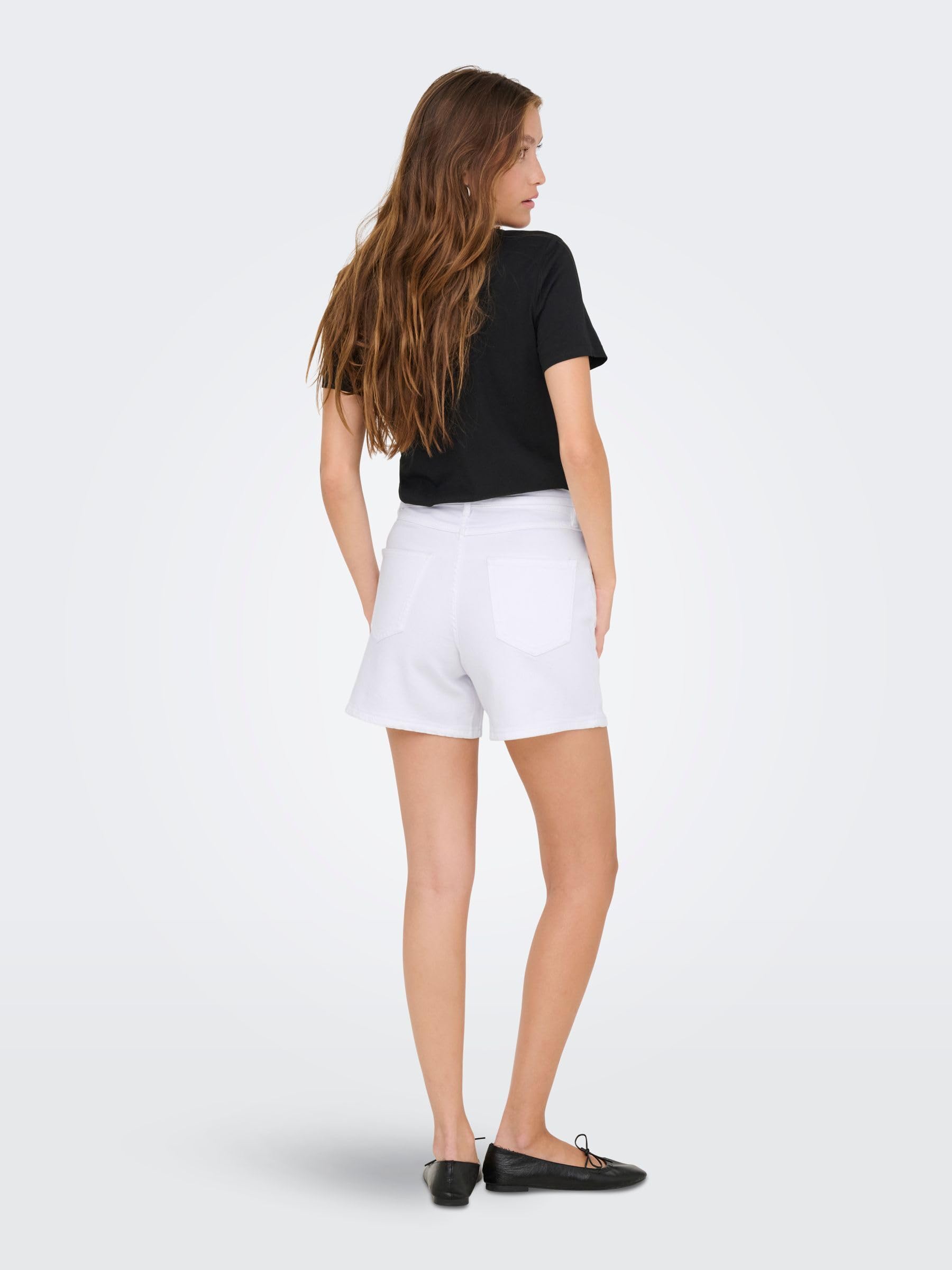 ONLY Damen Jeans Shorts ONLGianna Belted Kurze Jeanshose Bermuda mit Gürtel