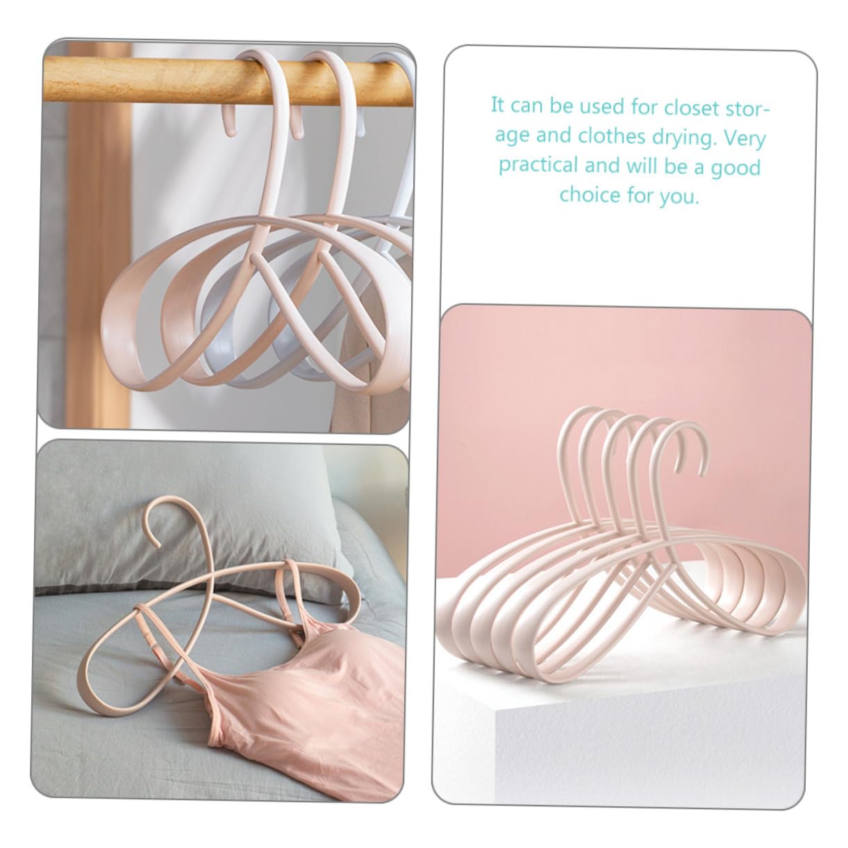 TOYANDONA Set di 5 Grucce Multifunzionali in Plastica Antiscivolo, Resistenti e Non Deformabili, come Accessorio Stendino per Casa e Camera da Letto