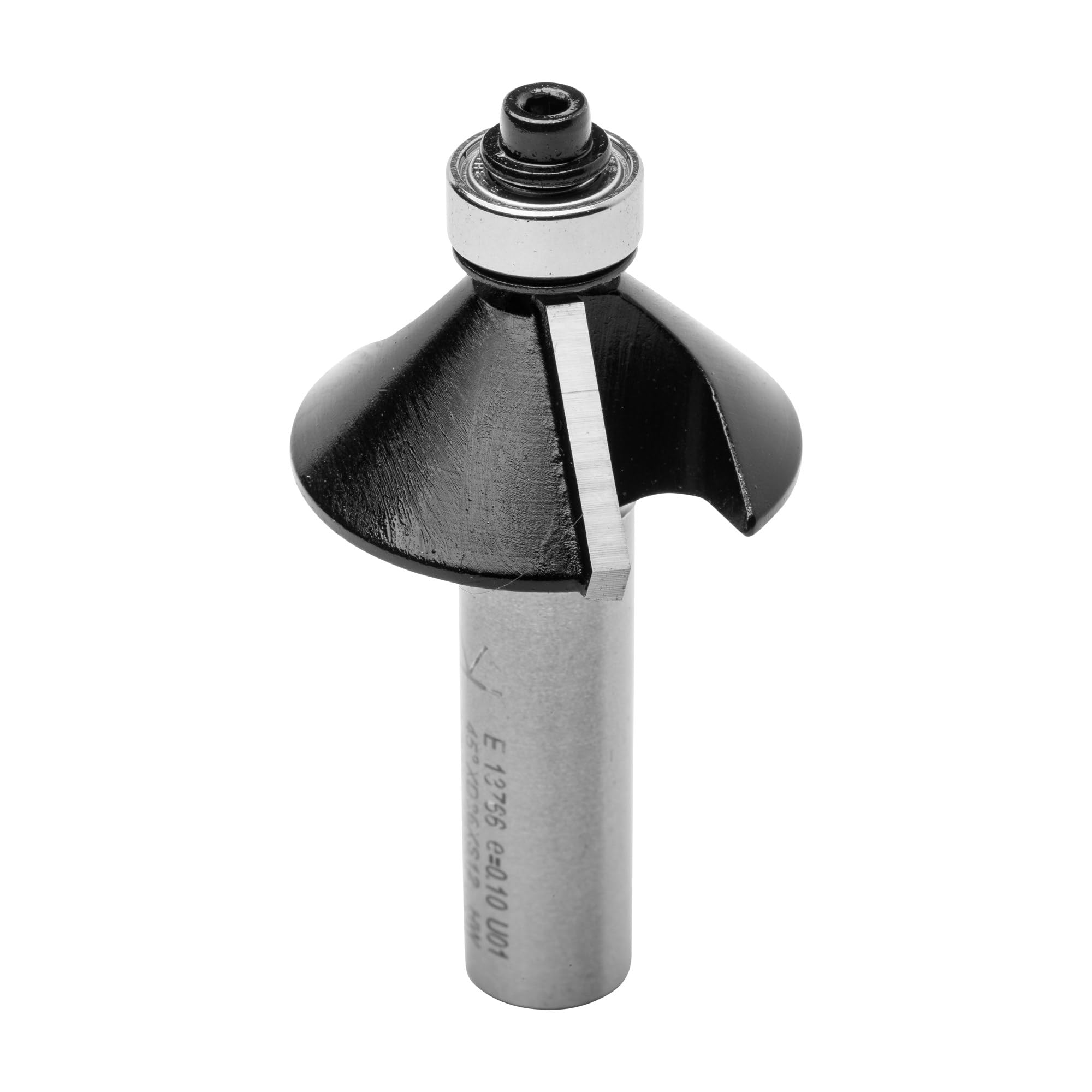ENT 13766 Frez do fazowania w wegliku, chwyt (S) 12 mm, srednica (D) 36 mm, NL 11,6 mm, E 45°, SL 40 mm, z lozyskiem kulkowym