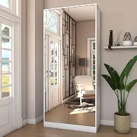 Sapateira Rubi 2 Portas com Espelho 1 Gaveta para 15 Pares de Sapato Branco - Panorama Móveis