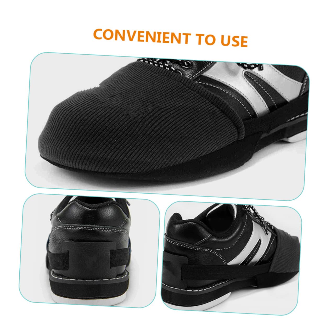 SUPVOX 2pairs Bowling Shoe Elastic Sliders for Easy Floor Movement Compact and Portable Bowling Accessories Material Suitable for Shoe