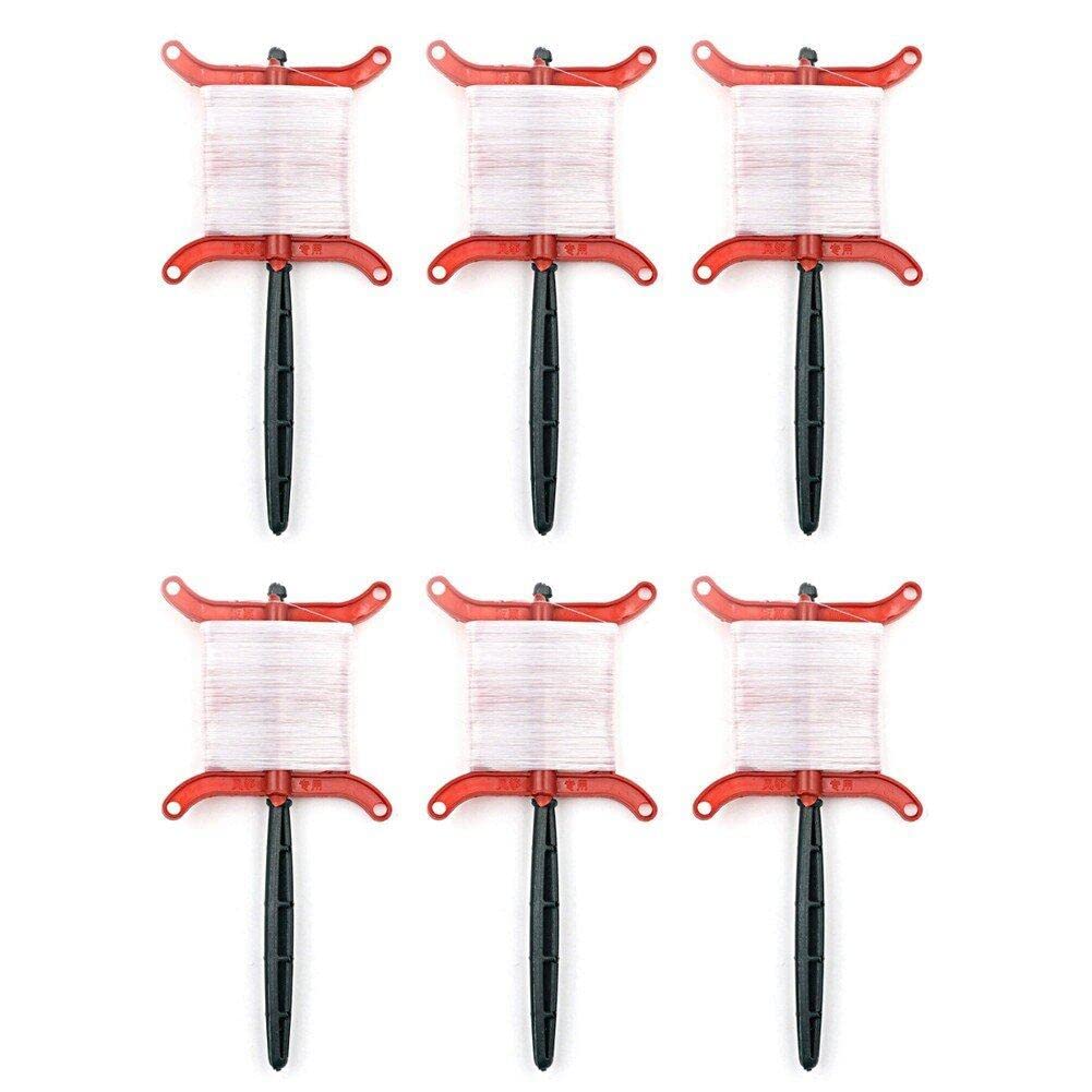 6 Pièces Enrouleur De Cerf-Volant - Ligne Polyester 50m, Accessoire Vol Cerf-Volant Extérieur