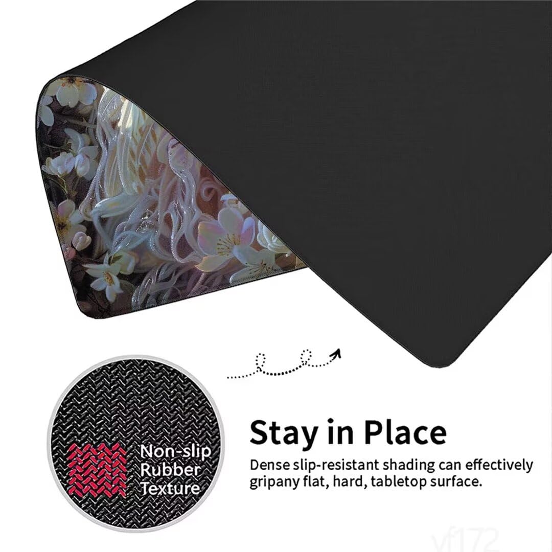 Alfombrilla Ratón Púrpura Alfombrilla Raton 1600x800x3mm, Chica Alfombrilla de Ratón Extendida de Gran Tamaño con Bordes Cosidos, Protector Escritorio, Antideslizante, Alfombrilla Ratón Gaming YF-172