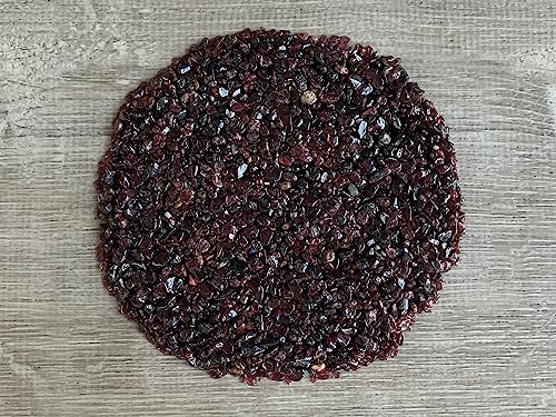 Image of Garnet Chips - Natural Mini Garnet Stones, Crushed Undrilled Garnet, Semi-Tumbled Genuine Garnet (1 /8 lb)