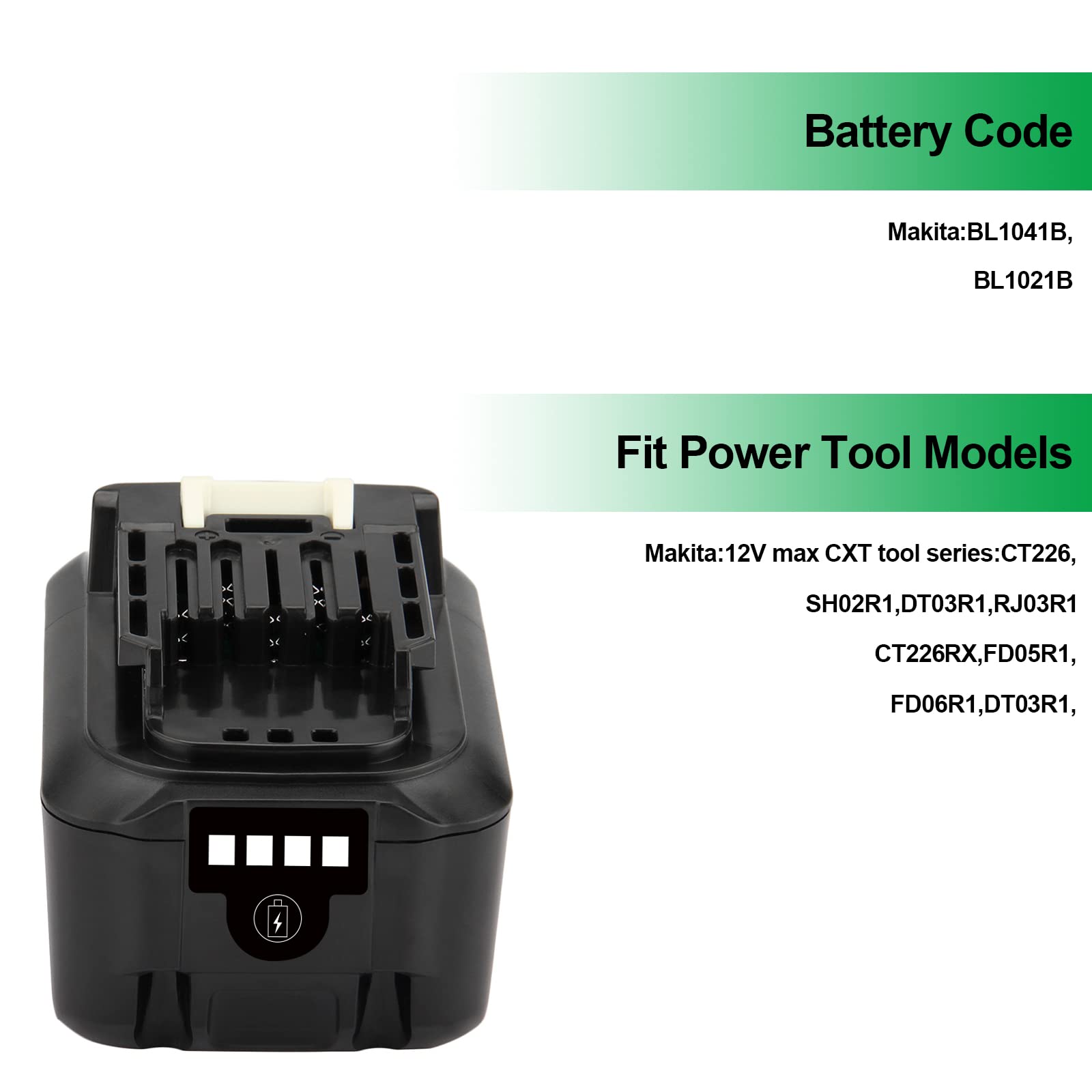 Batteria Litio Makita 12V 3.0Ah - Ricambio Per BL1021B, BL1015, BL1020B, BL1041B, BL1016