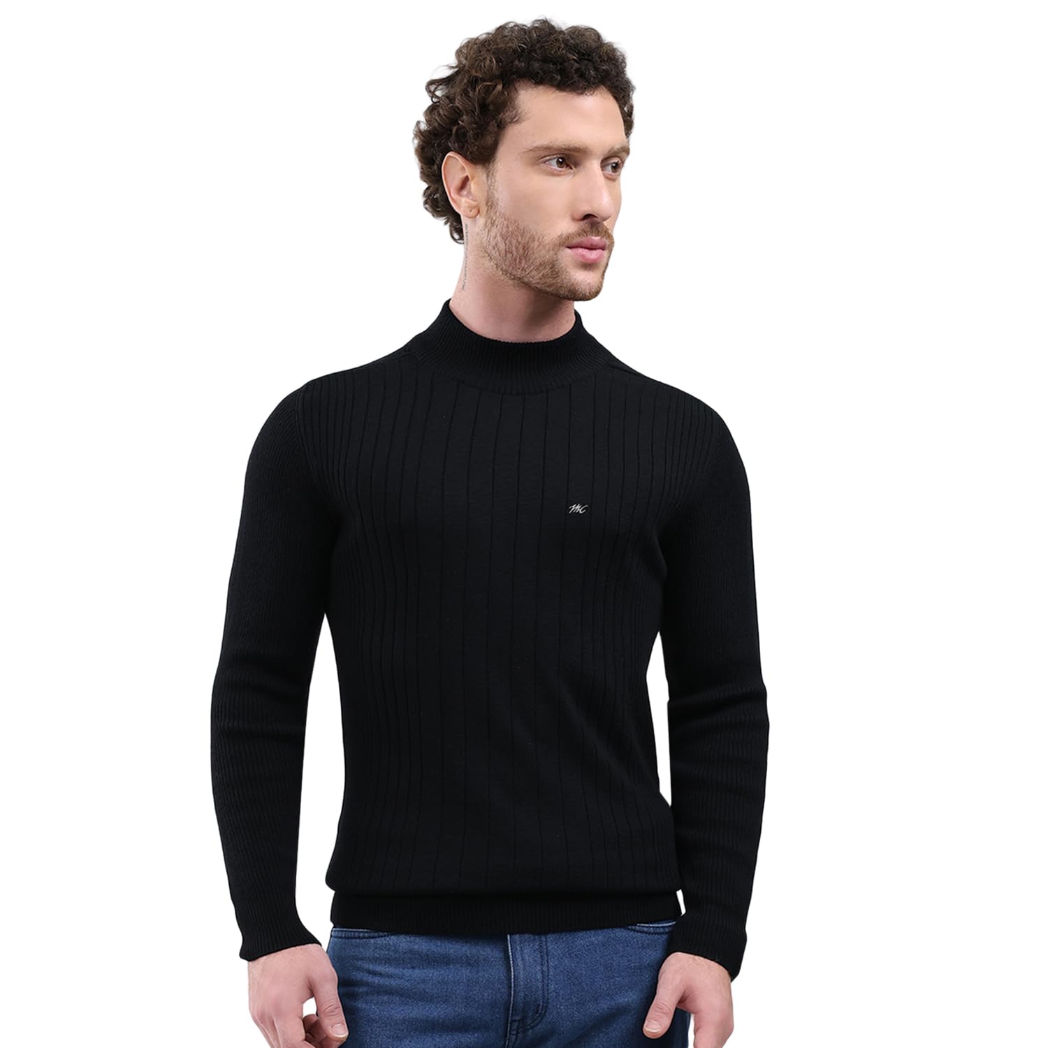 monte carlo Men Regular Fit Mock Neck Solid Pull On Closure Full Sleeve Pullover | Cozy Winter Sweater | Comfortable Knitwear | Casual Layering wear | Winter Pullover for Men's-picture-28