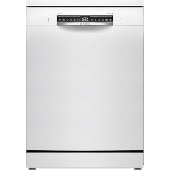 Bosch Dishwasher 60 cm Freestanding Silence Programme VarioFlex Baskets and VarioDrawer - Flexibility and Comfort when Loading Automated Start Time Extra Drying SMS4HVW14E White [Energy Class C]