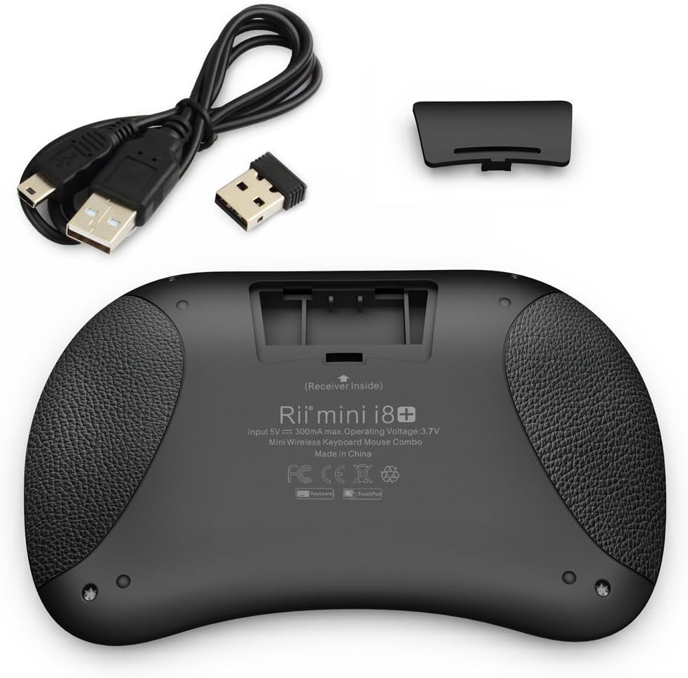 Rii i8+ 2.4GHz Mini Wireless Keyboard with Touchpad Mouse, LED Backlit, Rechargable Li-ion Battery (Updated 2017,Backlit)