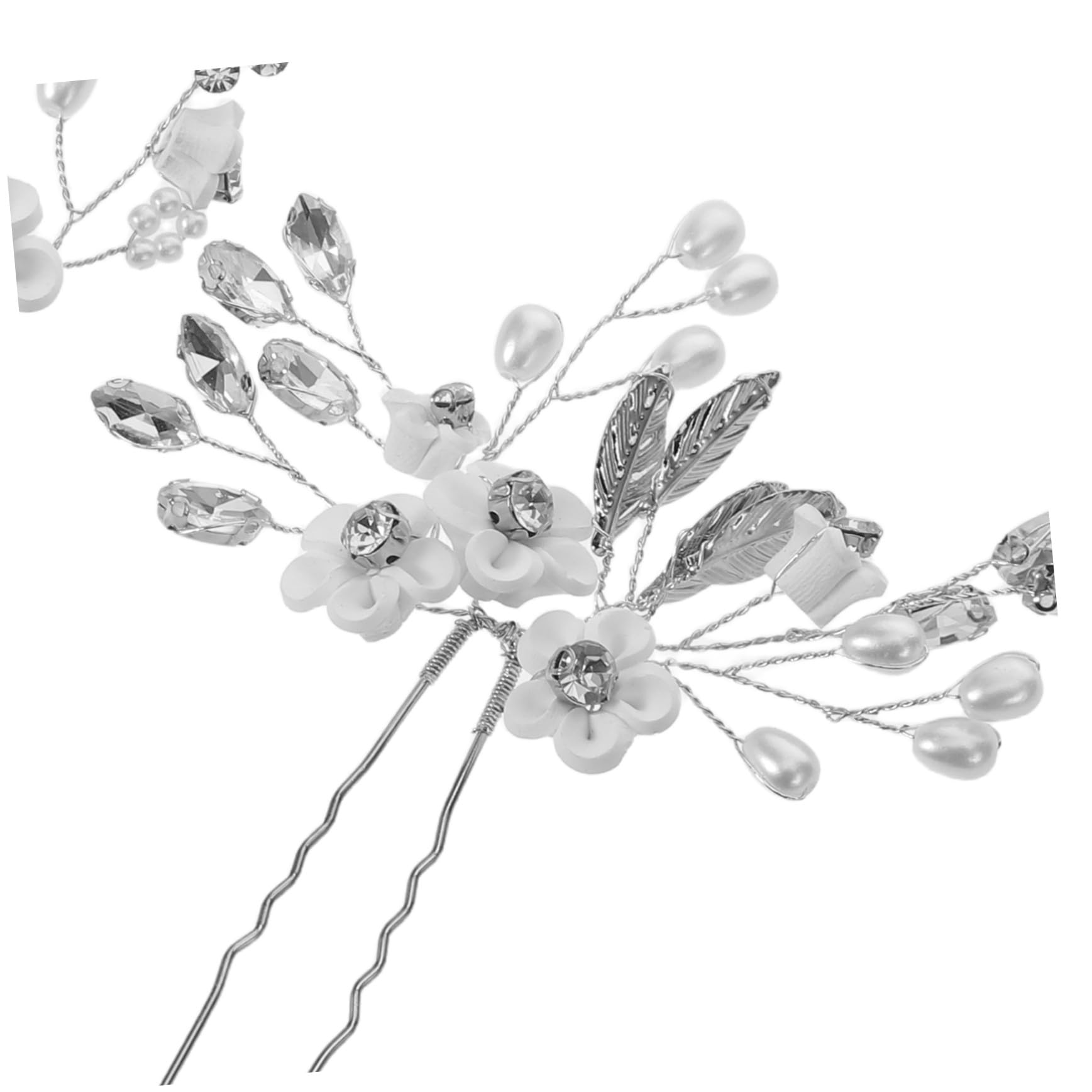 15 Teiliges Braut Haarnadeln mit U-förmigen Perlen und Strass Blumen Sichere Haarnadeln für Hochzeit Eleganter Haarschmuck für Braut und Hochzeitsfrisuren