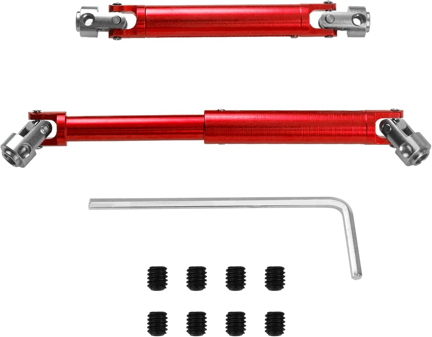 1Pair ShareGoo Aluminium Alloy RC Car Drive Shaft 103-148mm Universal Joint CVD DriveShaft Compatible with Axial SCX10 Tamiya CC01 D90 RC4WD TF2 HSP Redcat 1/10 RC Crawler (Red)