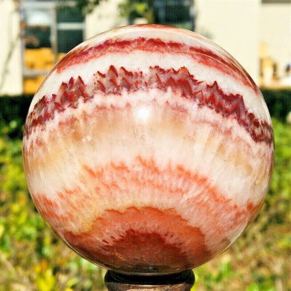 Decorazione for la casa da , sfera di cristallo di quarzo con sfera di rodocrosite naturale, regali di guarigione , cristallo naturale (dimensioni : 65-70 mm) Collezioni di casa ( Size : 65-70mm )