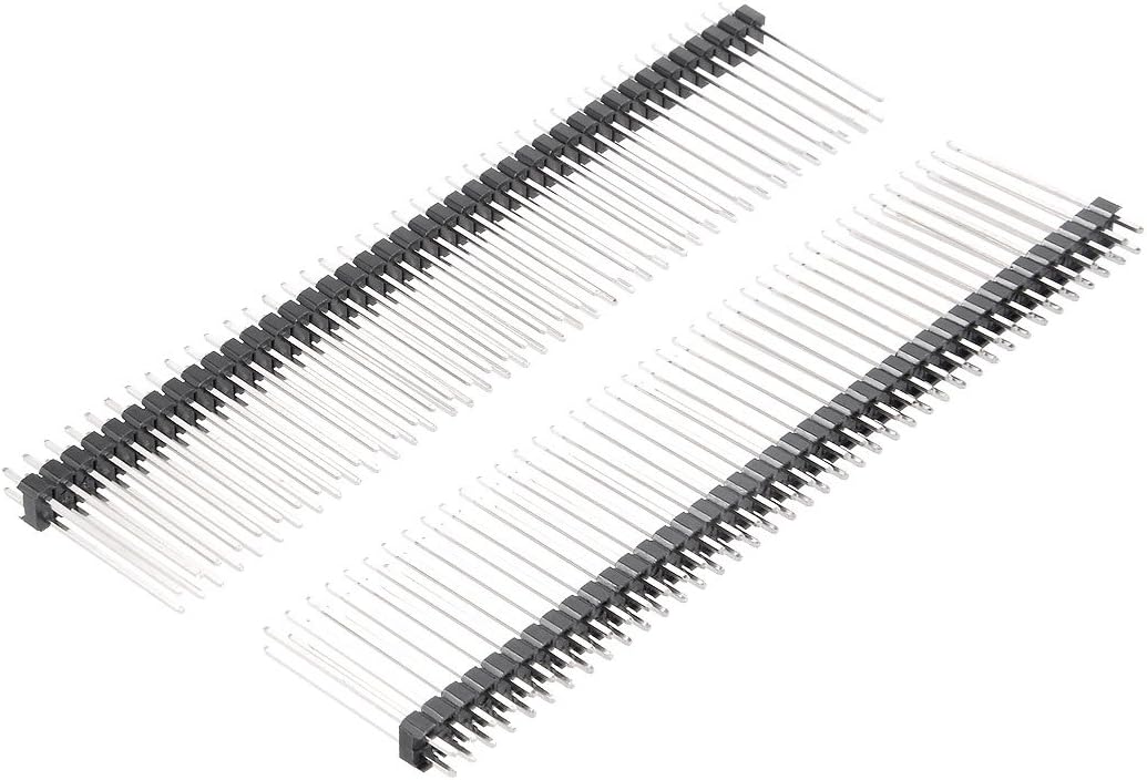 5-Pack Gold Plated 2mm Pitch 40-Pin Male Header Strips | Round Pin Straight Connectors For Electronics 9 thumbnail image